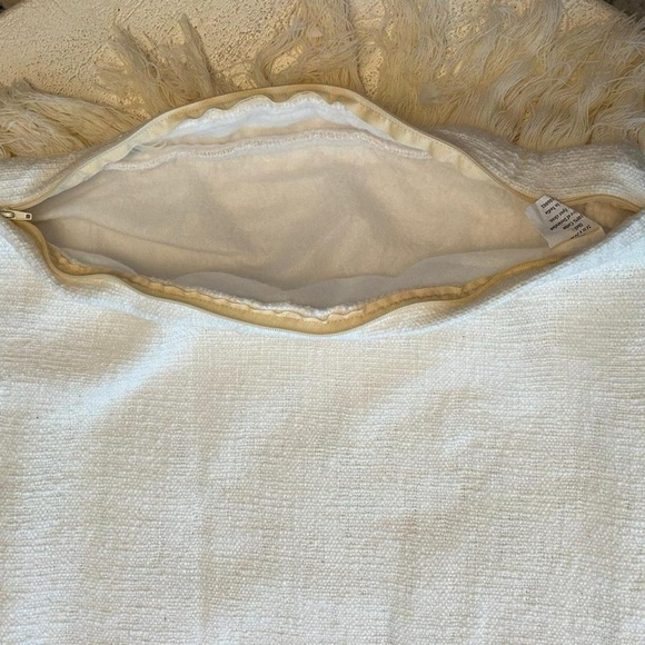 Luxury 24x24” Boho Pillow Cover with Fringe & Diamond Pattern – Like New! - Picture 5 of 6